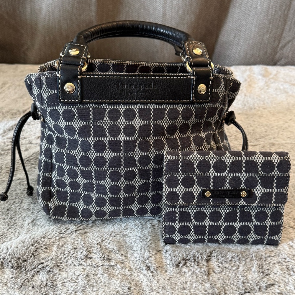 Kate Spade - Black and Gray Patterned Satchel